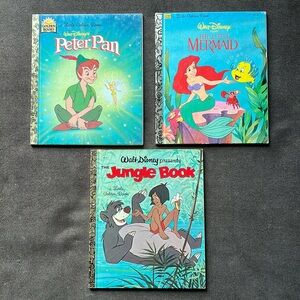 Vintage Lot of 3 Little Golden Books. First Edition The Jungle Book